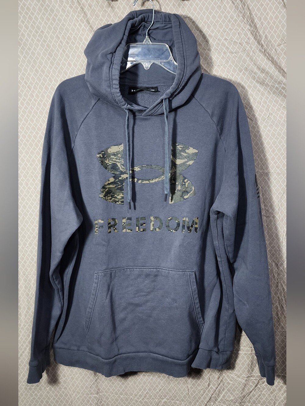 Under Armour Freedom Camo Print Hoodie Gray Men's XXL